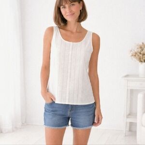 Vintage 90s Liz Claiborne Cotton Button Down Tank Top